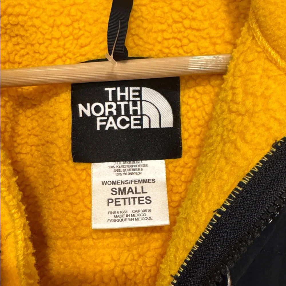 The North Face yellow black fleece zip up Denali jacket coat - Picture 3 of 9
